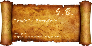 Izsák Bernát névjegykártya